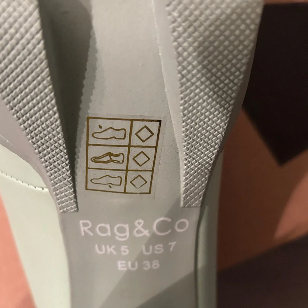 Rag & Co Mint Green Chunky Heel Platform Loafers